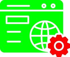 ícone de vetor de configuração do navegador