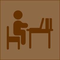 estudando ícone de vetor de mesa