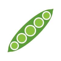 ícone de cor de glifo de vagem de ervilha. símbolo de silhueta em fundo branco, sem contorno. espaço negativo. ilustração vetorial vetor