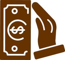 ícone de vetor de recebimento de dinheiro