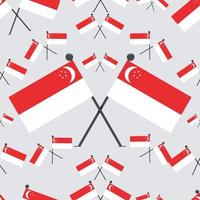 ilustração vetorial de padrão de bandeiras de cingapura vetor