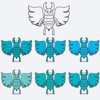 personagem mascote cupim cupim anjo de seis cores vetor