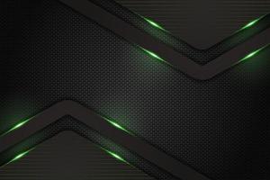 tecnologia futurista moderna brilho geométrico verde neon em fundo escuro vetor