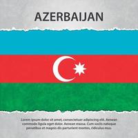 bandeira do azerbaijão em papel rasgado vetor