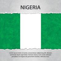 bandeira da Nigéria em papel rasgado vetor