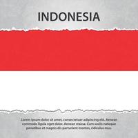 bandeira da indonésia em papel rasgado vetor