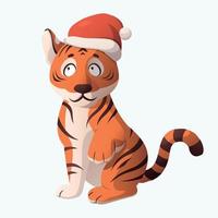 tigre festivo - símbolo do ano novo 2022 - vetor