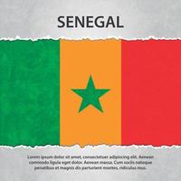 bandeira do senegal em papel rasgado vetor