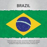 bandeira do brasil em papel rasgado vetor