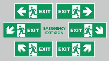 instruções de evacuação de emergência dentro do edifício. sinal de segurança saída de emergência
