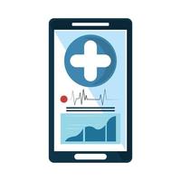 smartphone com app médico vetor