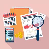 análise de dados fiscais vetor