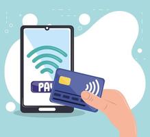 cartão de crédito de pagamento sem contato vetor