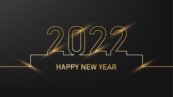feliz ano novo 2022. cartão de cor dourada com fundo claro