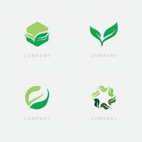 logotipos do vetor natureza de folha de árvore verde