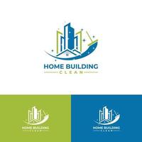 casa e edifícios design de logotipo limpo imobiliário vetor ícone ilustração design