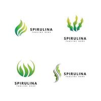 ícone do logotipo da spirulina. alimentos orgânicos saudáveis. vetor