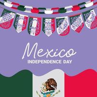 cartel da independência mexicana vetor