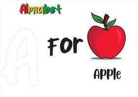letra do alfabeto a com maçã vetor
