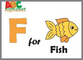 letra f do alfabeto com peixes vetor
