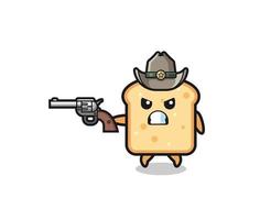 o cowboy do pão atirando com uma arma vetor