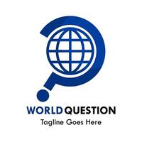 mundo questão logotipo modelo ilustração vetor