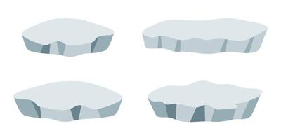 conjunto gelo blocos, congeladas água pedaço, iceberg ilustração dentro plano desenho animado estilo. vetor ilustração