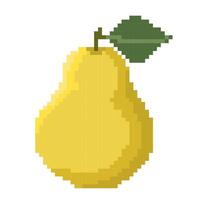 pixel arte fruta pera isolado em branco fundo. vetor