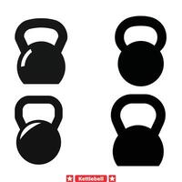 kettlebell esculturas Prêmio vetor conjunto para construindo intenso exercite-se regimes e Academia ilustrações