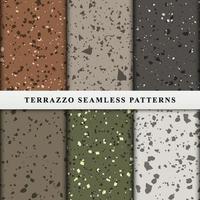 conjunto de padrões sem emenda de terrazzo. vetor premium