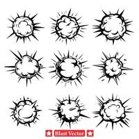 épico explosões capturado dinâmico vetor silhuetas para impactante desenhos