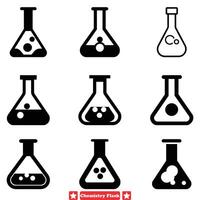 ai gerado química laboratório equipamento vetor silhueta pacote essencial Ferramentas