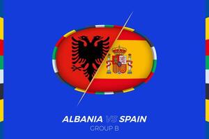 Albânia vs Espanha futebol Combine ícone para europeu futebol torneio 2024, versus ícone em grupo estágio. vetor