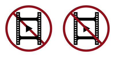 ilegal cinema conectados banimento proibir ícone. não permitido filmando vetor