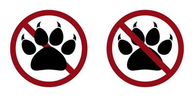 animal banimento proibir ícone. não permitido entrada com animais gatos e cães. vetor