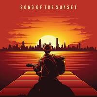 música do a pôr do sol ilustração vetor