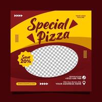 especial pizza social meios de comunicação bandeira postar vetor template.eps