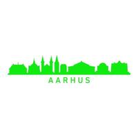 aarhus ilustrado em branco fundo vetor