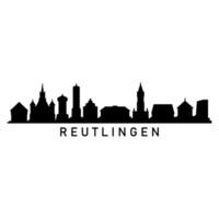 reutlingen Horizonte ilustrado em branco fundo vetor