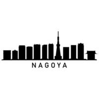 Nagoya Horizonte ilustrado em branco fundo vetor