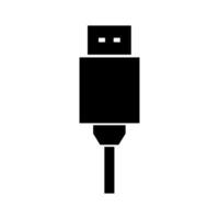 USB cabo ilustrado em branco fundo vetor