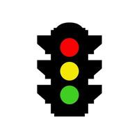 semáforo ilustrado em fundo branco vetor