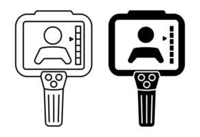 Câmera térmica. verificações de temperatura corporal por câmera termográfica infravermelha. sistemas de imagens térmicas. verificar a temperatura das pessoas. detecção de coronavírus. medição da febre. vetor