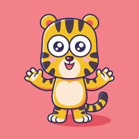 fofa tigre animal personagem desenho animado vetor ilustração