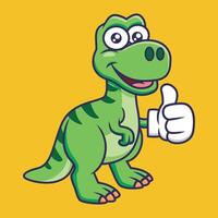 fofa t rex dinossauro personagem desenho animado vetor ilustração