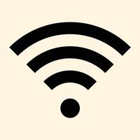 Wi-fi Preto linha ícone com uma Preto círculo em isto vetor