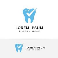 modelo de logotipo dental. desenhos de símbolos de ícones de cuidados dentários vetor