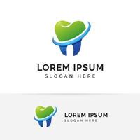 modelo de logotipo dental. desenhos de símbolos de ícones de cuidados dentários vetor