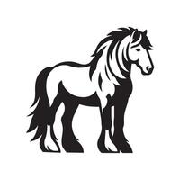 ai gerado uma Preto e branco desenhando do uma cavalo em uma branco fundo vetor