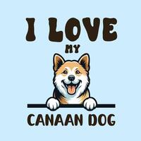 Eu amor meu Canaã cachorro camiseta Projeto vetor
